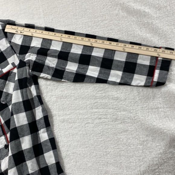 🪷 Women's Wondershop Black Gray and White plaid with red trim Nightgown Size:XL - Picture 6 of 9
